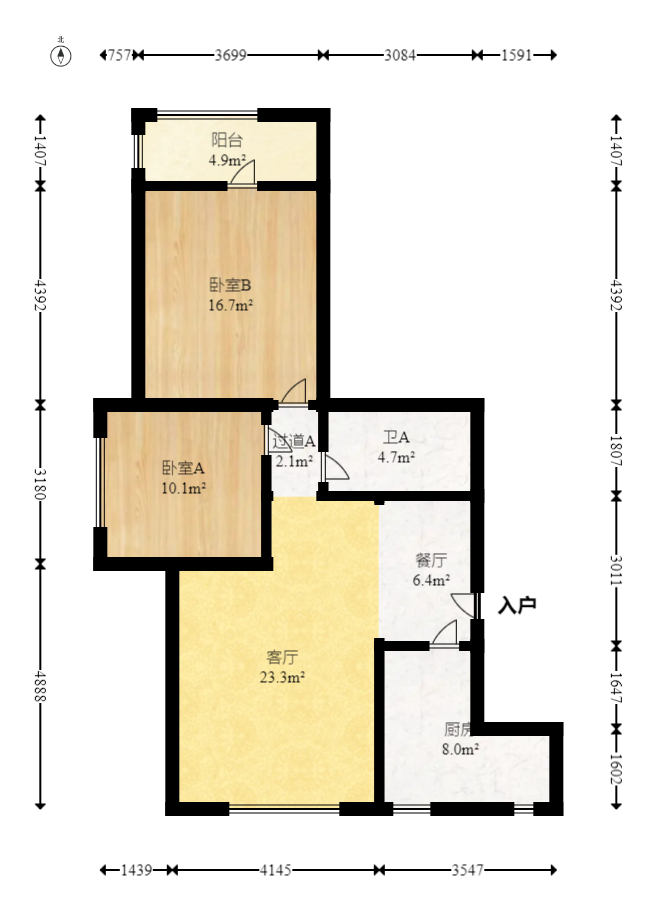 湘水郡（兴旺小爱同学）  2室2厅1卫   40.00万室内图1