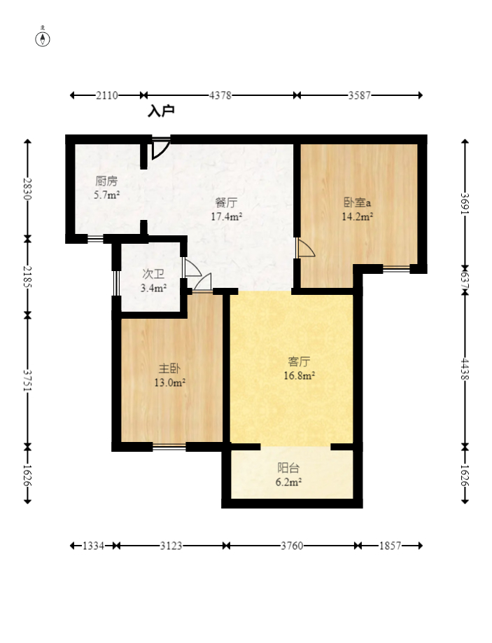 和沁园  2室1厅2卫   40.00万室内图1