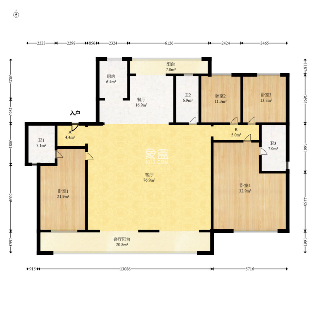 中建鈺和城  4室2廳3衛(wèi)   358.00萬