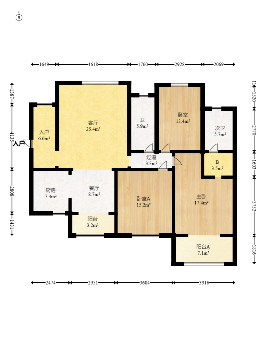 水岸世景  3室2厅2卫   89.80万 水岸世景  3室2厅2卫   89.80万户型图
