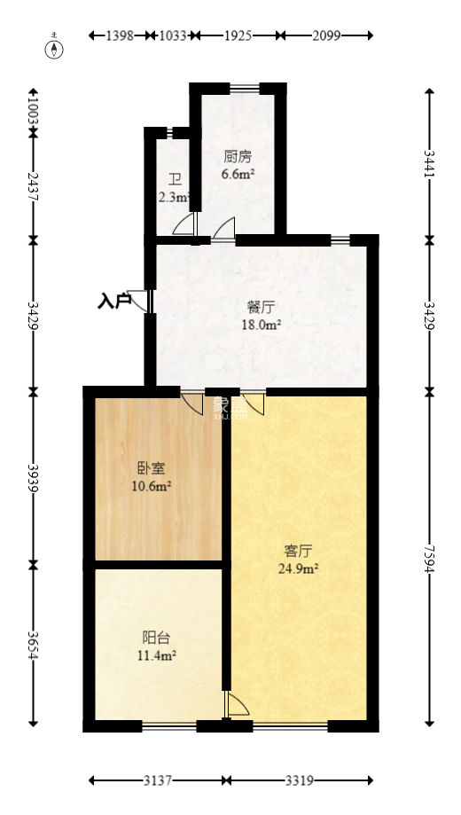 液化石油气公司宿舍  2室2厅1卫   65.00万