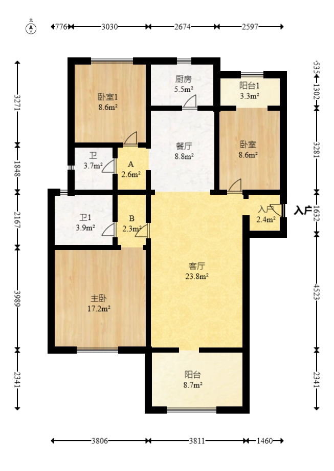 碧桂园翘楚棠  3室2厅2卫    158.0万 碧桂园翘楚棠  3室2厅2卫    158.0万户型图