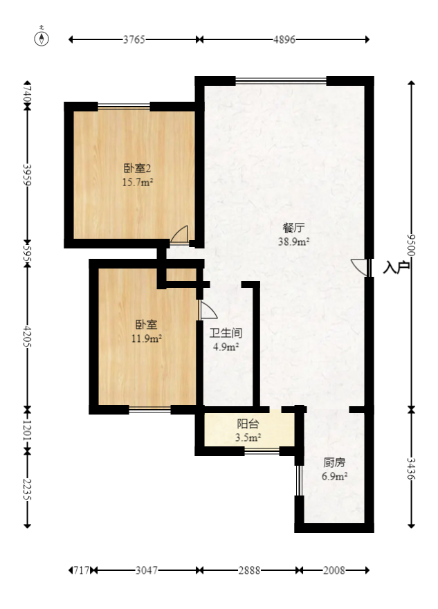 博雅湘水湾  2室2厅1卫   50.00万室内图1