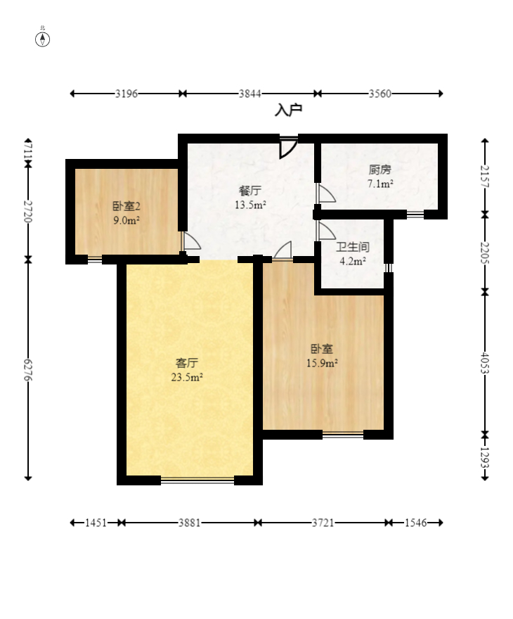 东业苹果社区  2室2厅1卫    38.8万室内图1