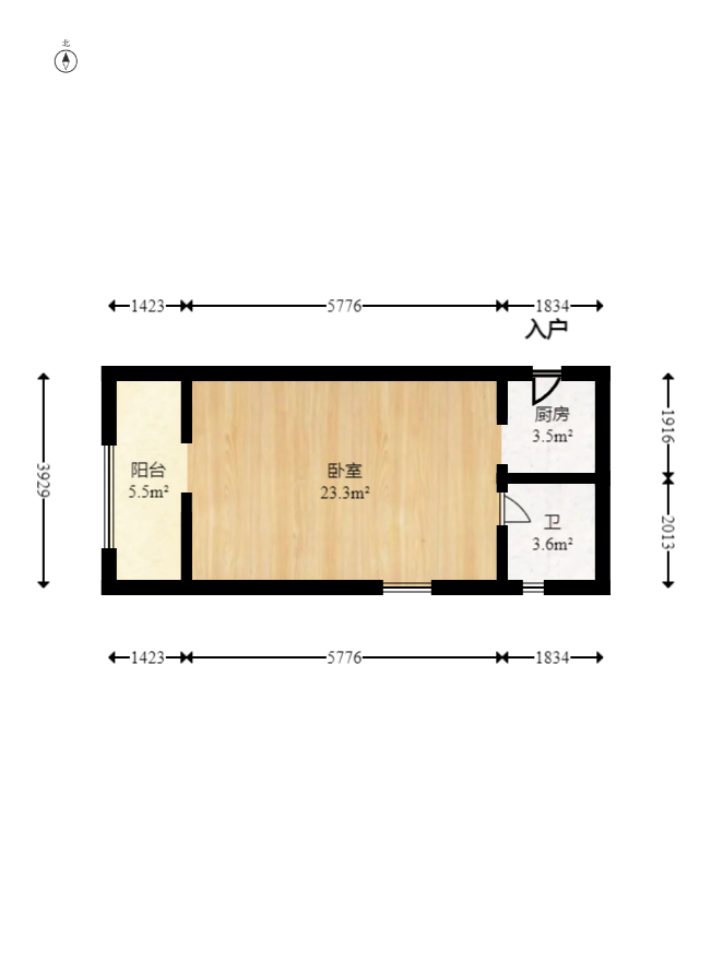尊邸华庭  1室1厅1卫   40.00万室内图1