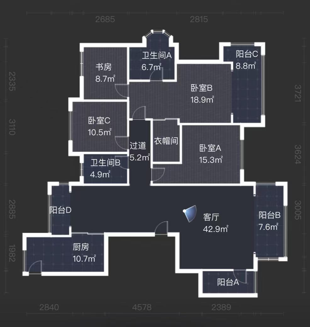 中泰财富湘江 4室2厅3卫 120.0万 中泰财富湘江 4室2厅3卫 120.0万室内图