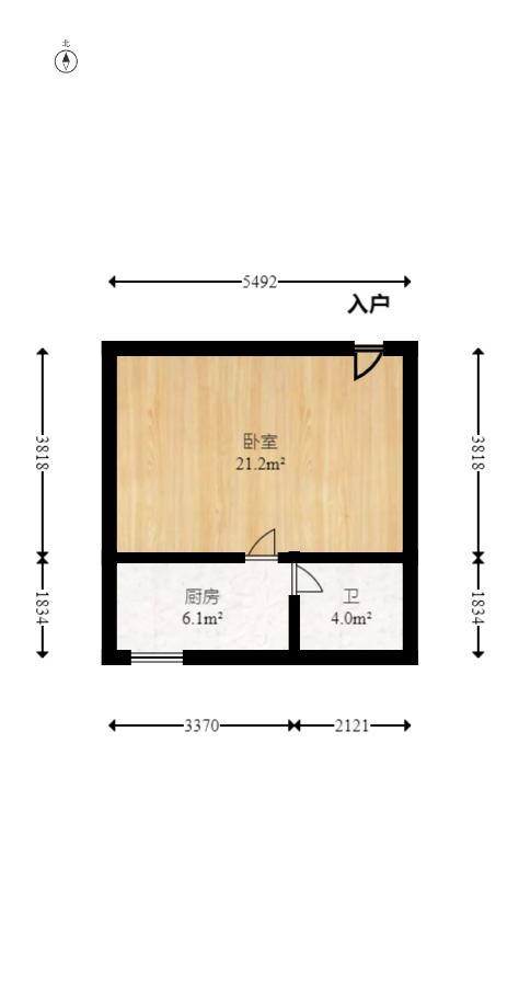 东方银座（东方摩卡）  1室0厅0卫   20.00万室内图1