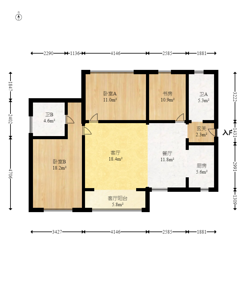 钰龙天下二期(钰龙佳园)  3室2厅2卫    225.0万 钰龙天下二期(钰龙佳园)  3室2厅2卫    225.0万户型图