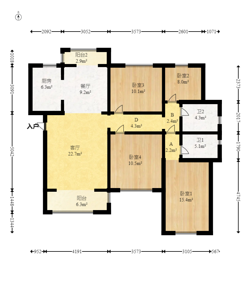 阳光城尚东湾青柠园 4室2厅2卫 148.0万 阳光城尚东湾青柠园 4室2厅2卫 148.0万户型图