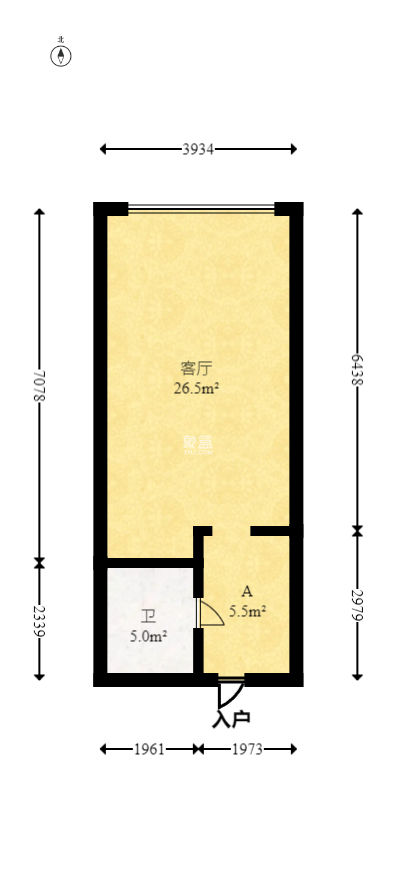 恒大翡翠华庭  1室1厅1卫    34.0万