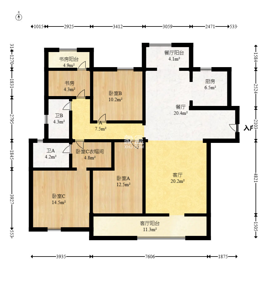 轨道中建麓江府  4室2厅2卫   200.00万