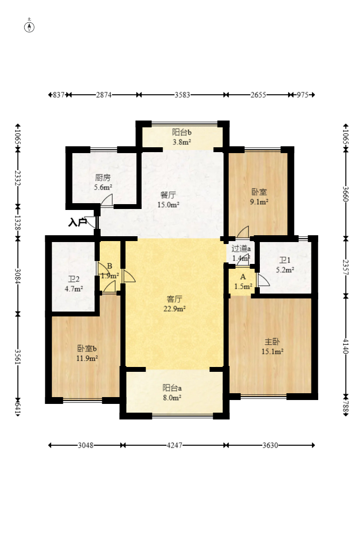 绿城高尔夫小镇  3室2厅1卫    85.0万 绿城高尔夫小镇  3室2厅1卫    85.0万户型图