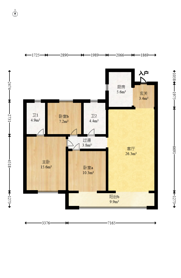 阳光城联利悦澜府  3室2厅2卫    88.0万 阳光城联利悦澜府  3室2厅2卫    88.0万户型图