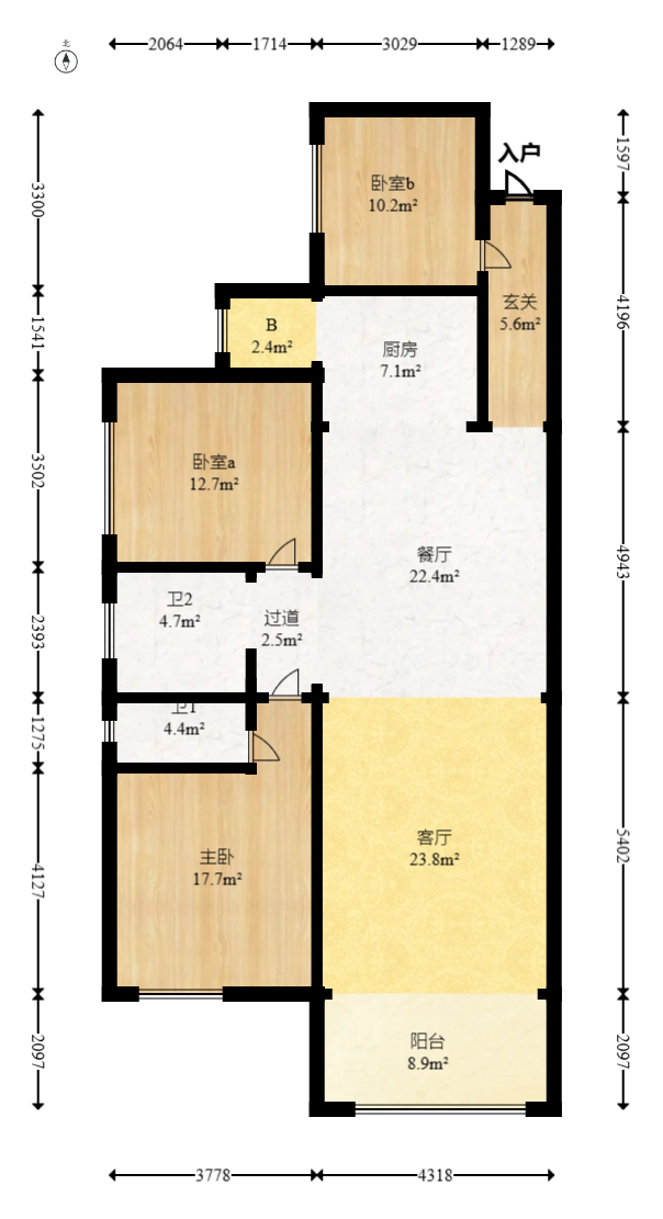 润和谷山郡(悦禧山庄水榭花都) 3室2厅2卫 78.8万 润和谷山郡(悦禧山庄水榭花都) 3室2厅2卫 78.8万户型图