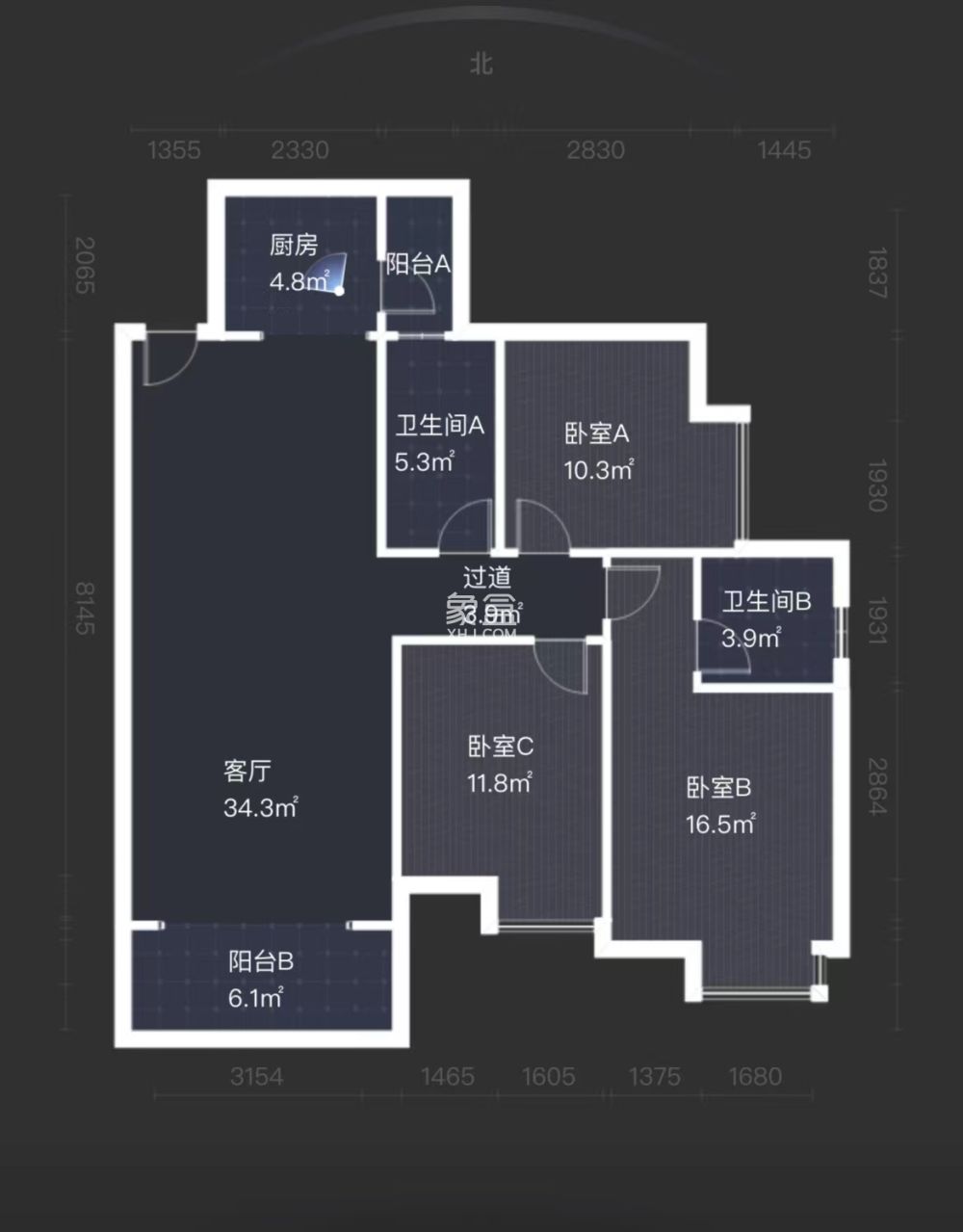 山水洲城华晨第一城  3室2厅2卫   51.60万