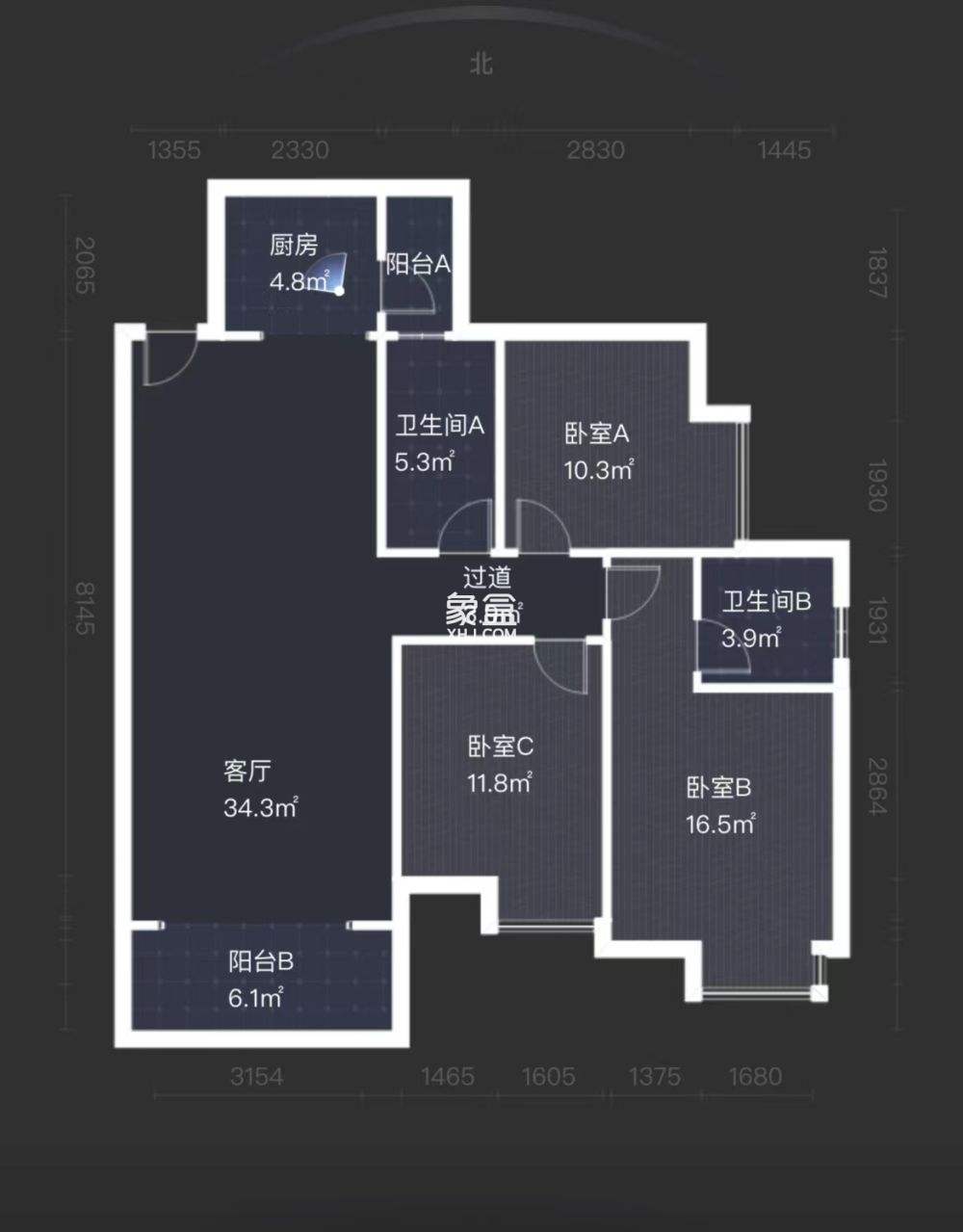 山水洲城华晨第一城  3室2厅2卫   51.60万