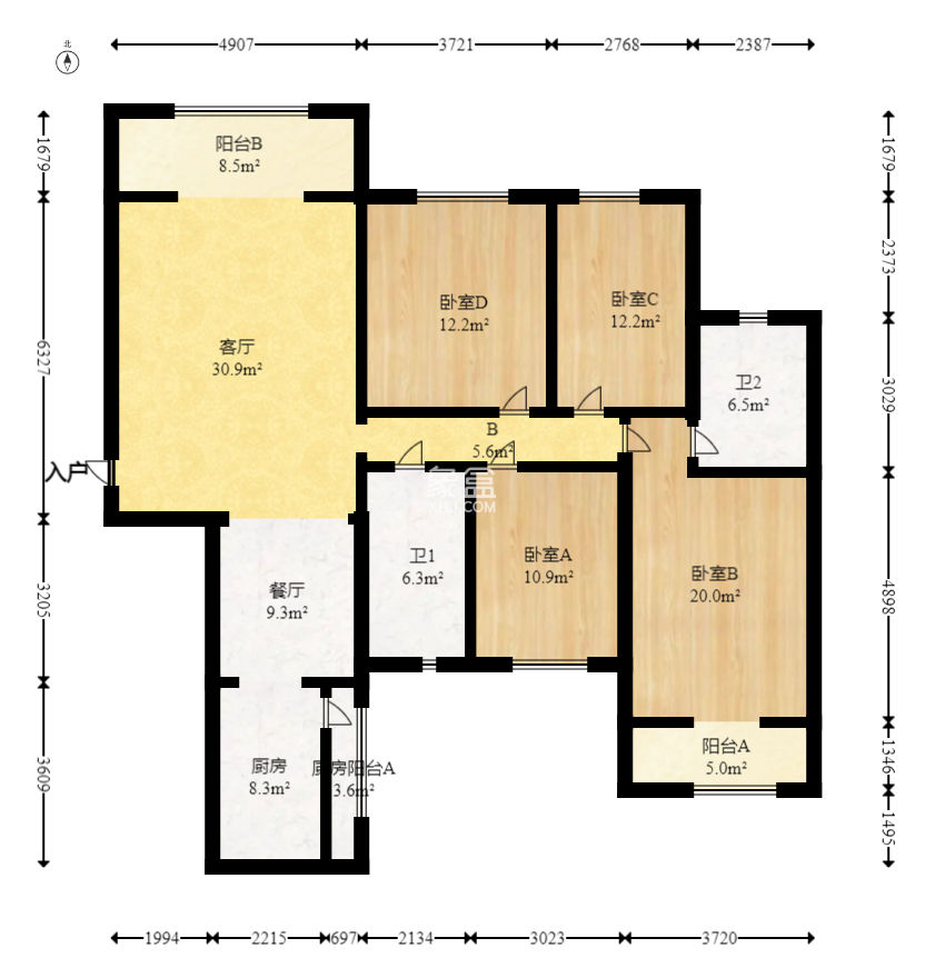 白沙灣嘉園  4室2廳2衛(wèi)   103.00萬(wàn)