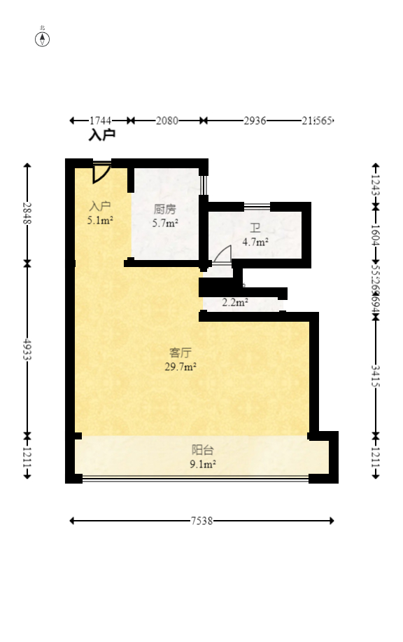 麓谷山湖郡  4室3厅2卫   140.80万室内图1