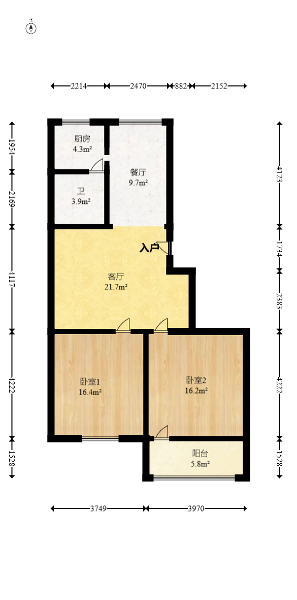 马王堆陶瓷建材新城  2室2厅1卫   54.00万室内图1