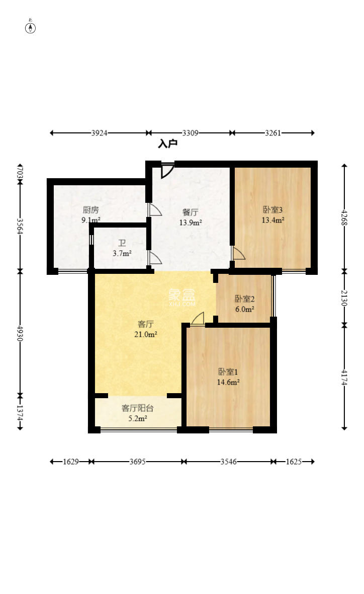 青园 3室2厅1卫 82.0万 青园 3室2厅1卫 82.0万户型图