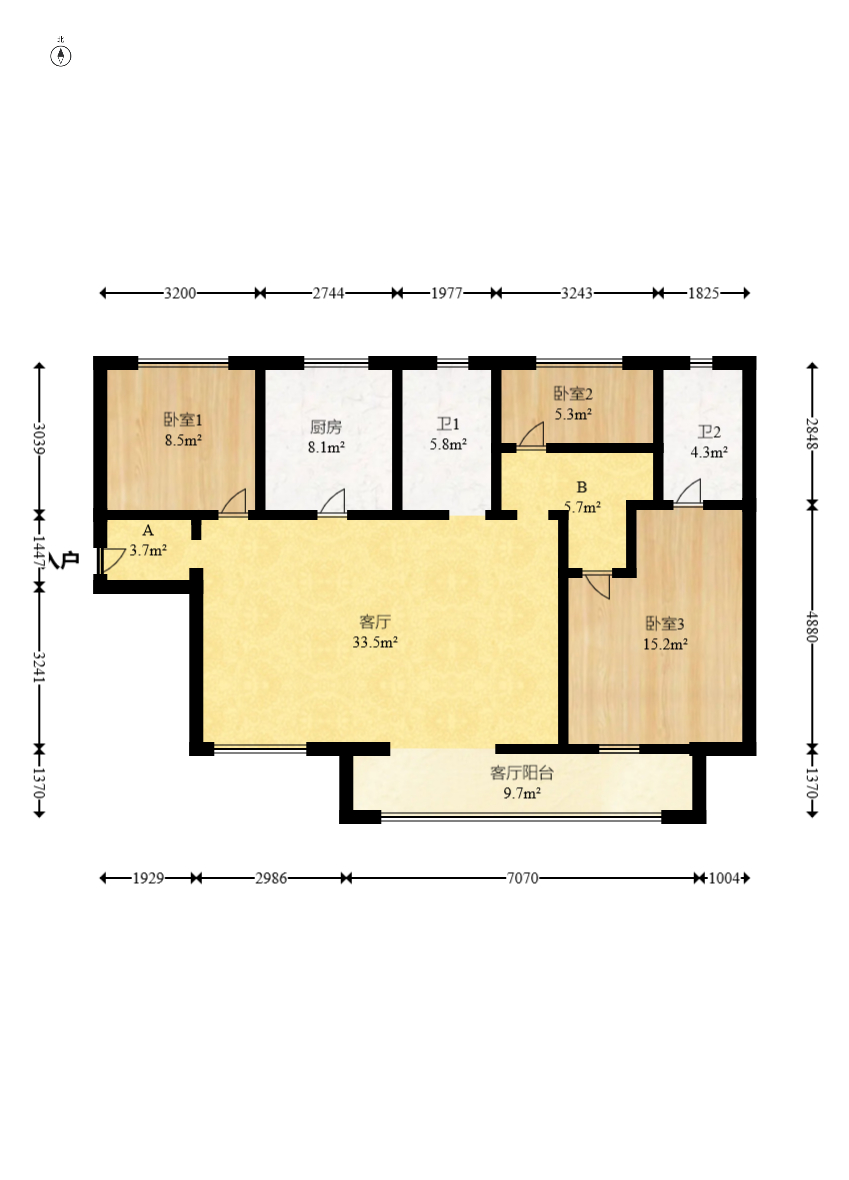 中建钰和城  3室2厅1卫    132.0万 中建钰和城  3室2厅1卫    132.0万户型图