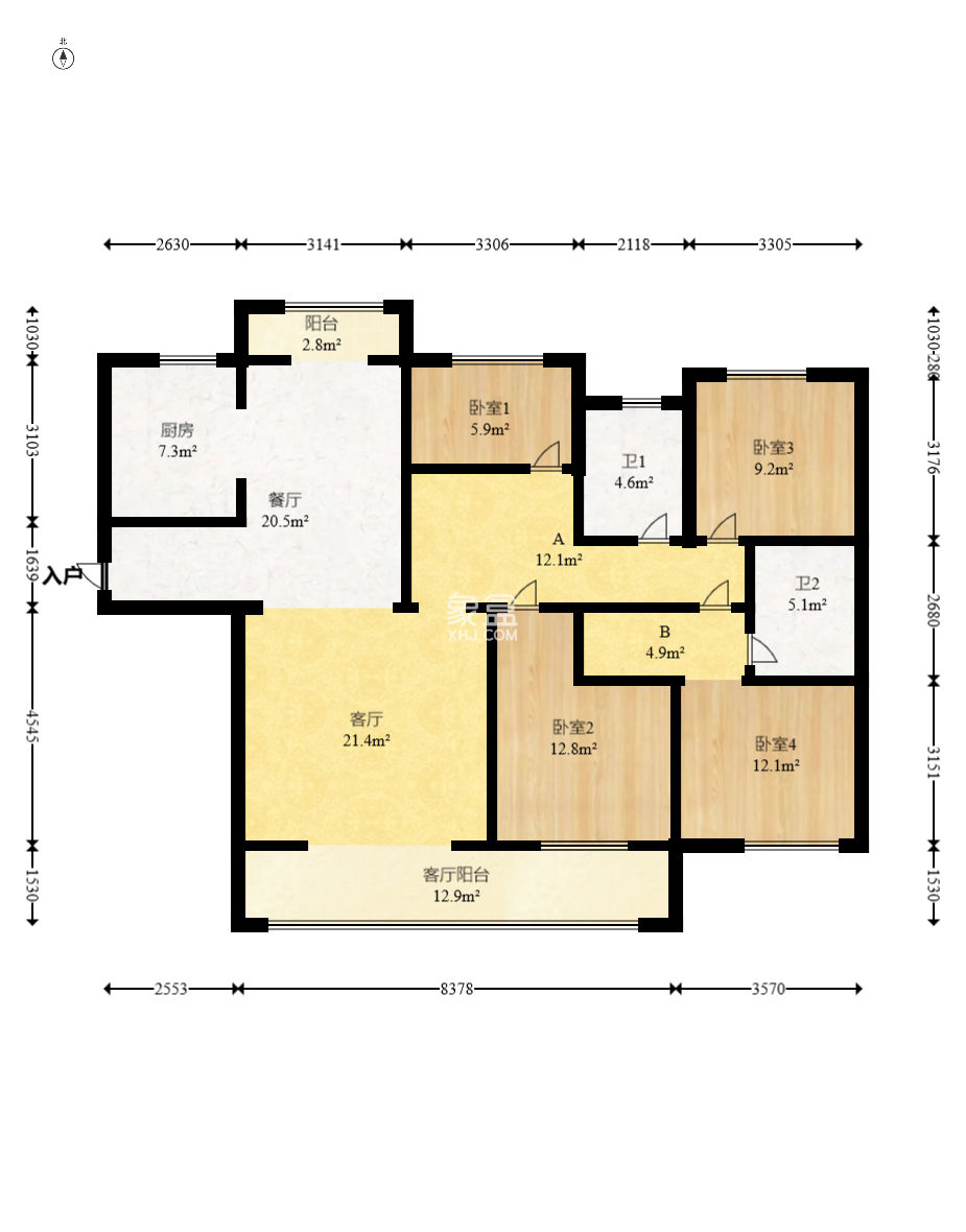 中建钰和城  4室2厅2卫   178.00万