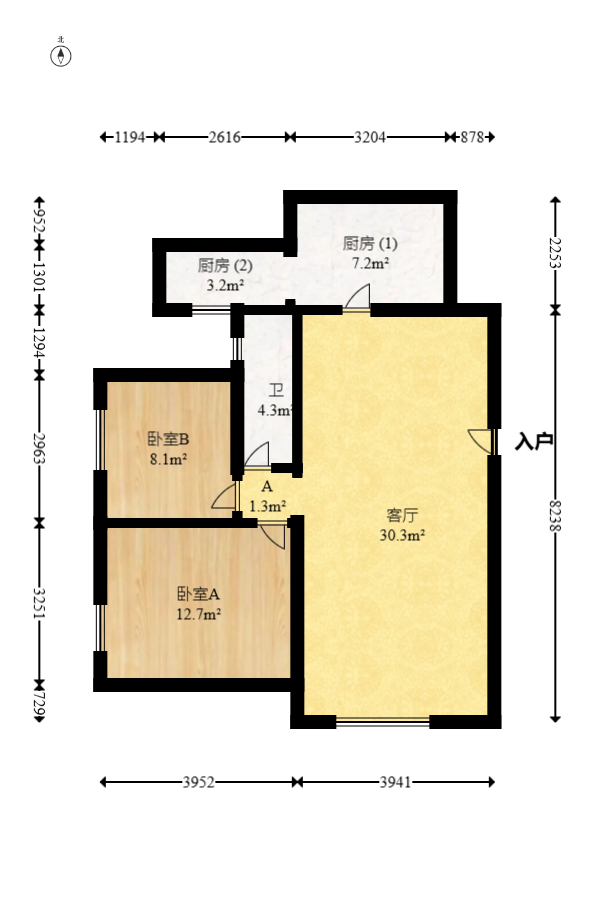 高信向日葵  2室2厅1卫    78.8万室内图1