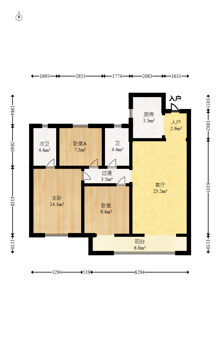 旭辉美的东樾城 3室2厅2卫 85.0万 旭辉美的东樾城 3室2厅2卫 85.0万户型图