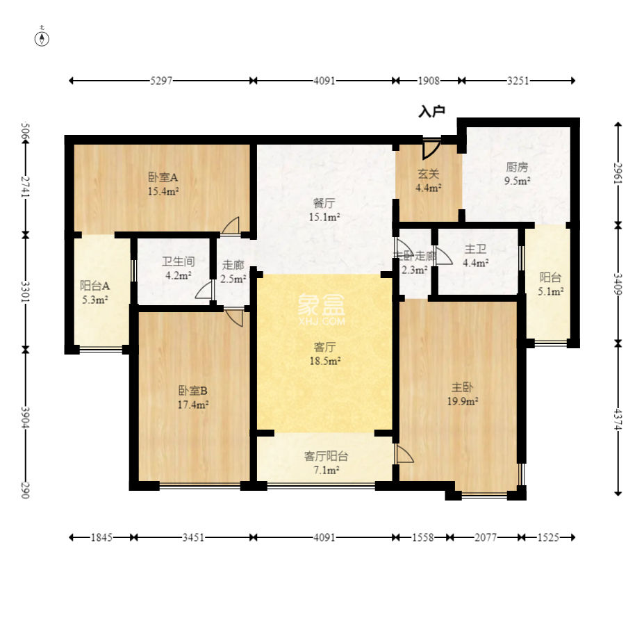 東能華府  3室2廳2衛(wèi)   130.00萬