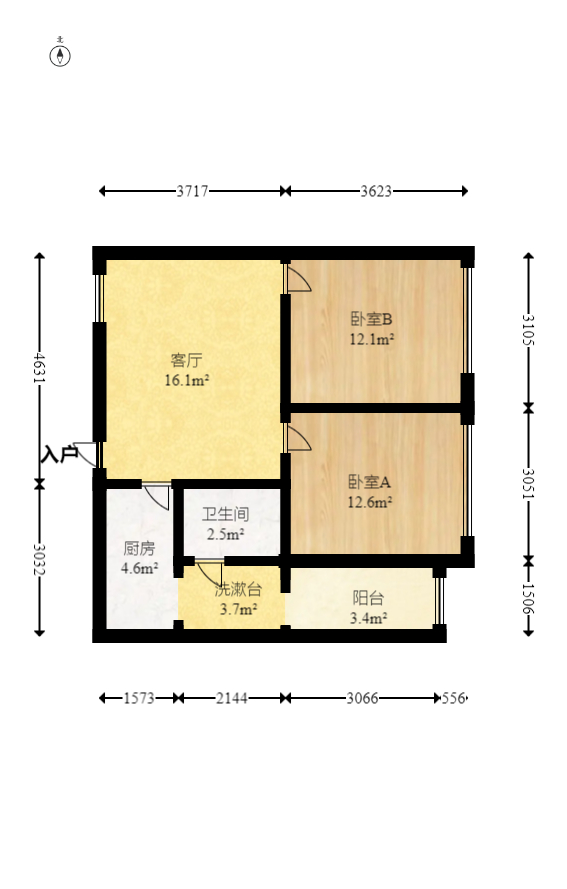 中建芙蓉工社  2室2厅1卫    69.99万室内图1