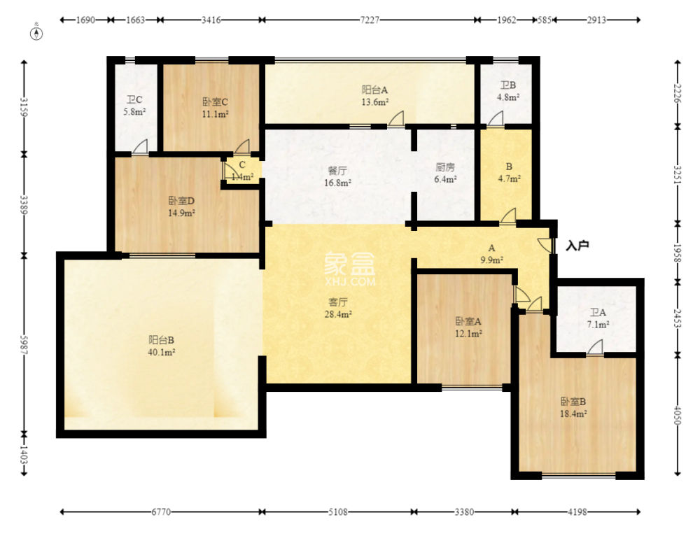 福天藏郡院子  1室2厅2卫    158.0万