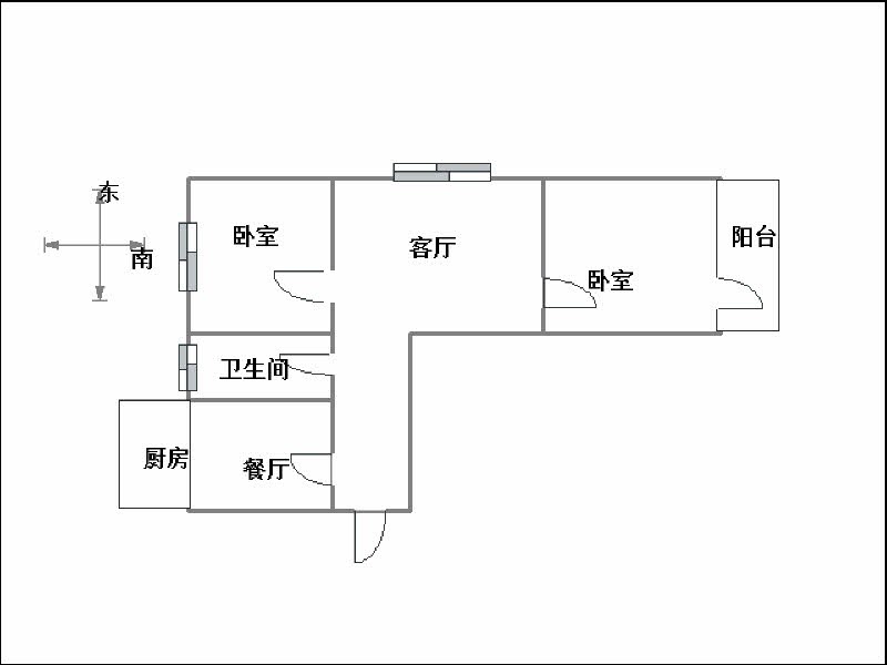 三十一中家属院（和平路452号院）  2室2厅1卫   68.00万室内图