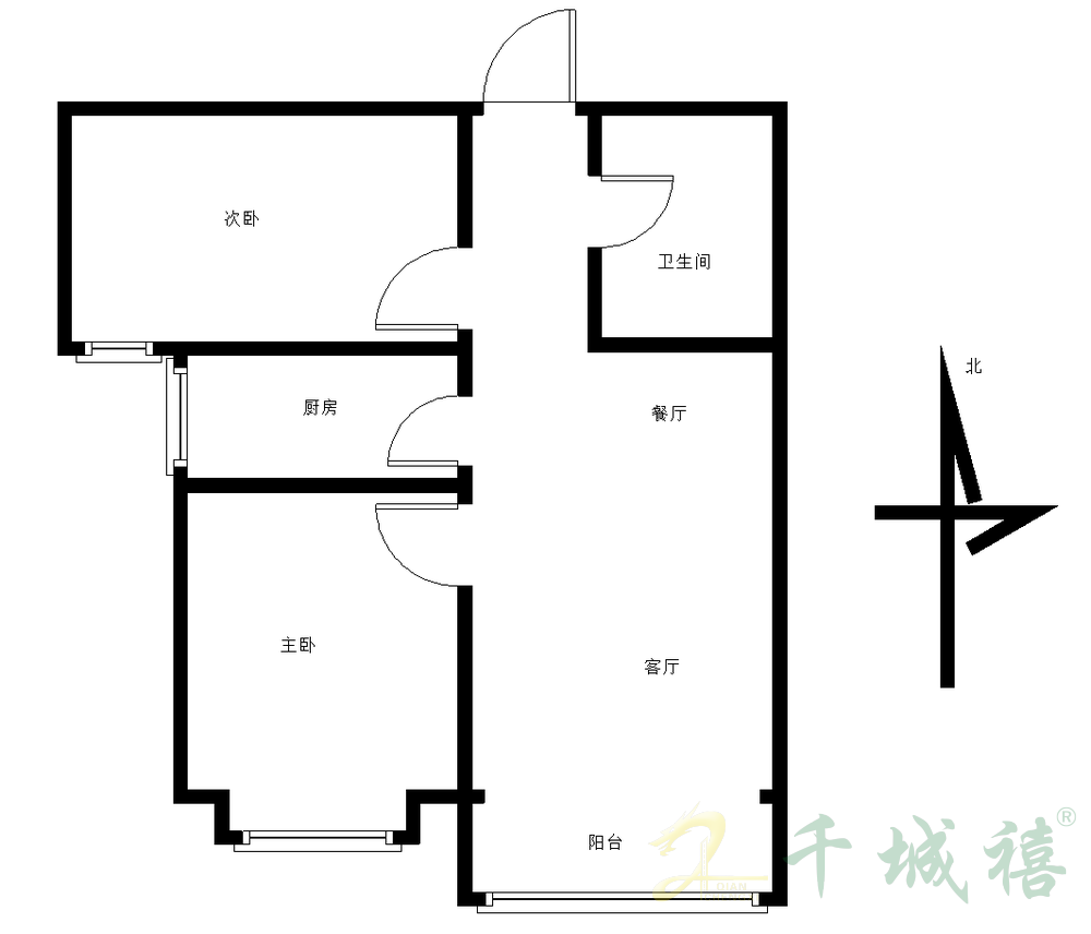 上都名苑  2室2厅1卫   88.00万户型图