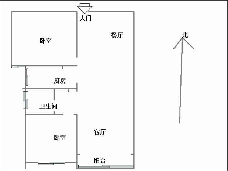 万聚凯旋城  2室2厅1卫   65.00万户型图