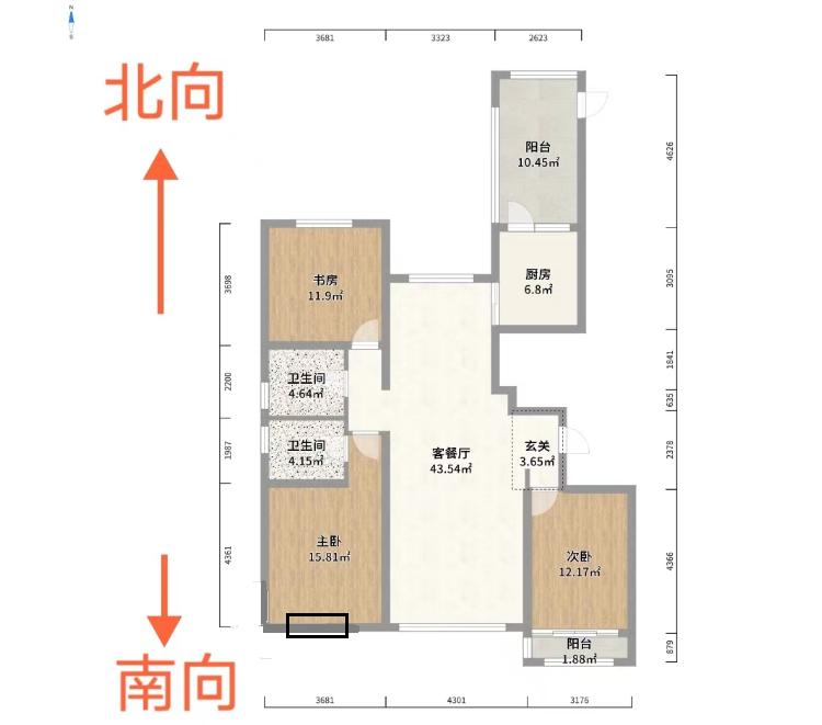 荣盛江南锦苑  3室2厅2卫   115.00万室内图1