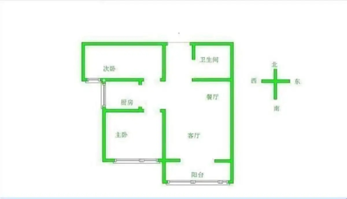 美的城  2室2厅1卫   102.00万户型图