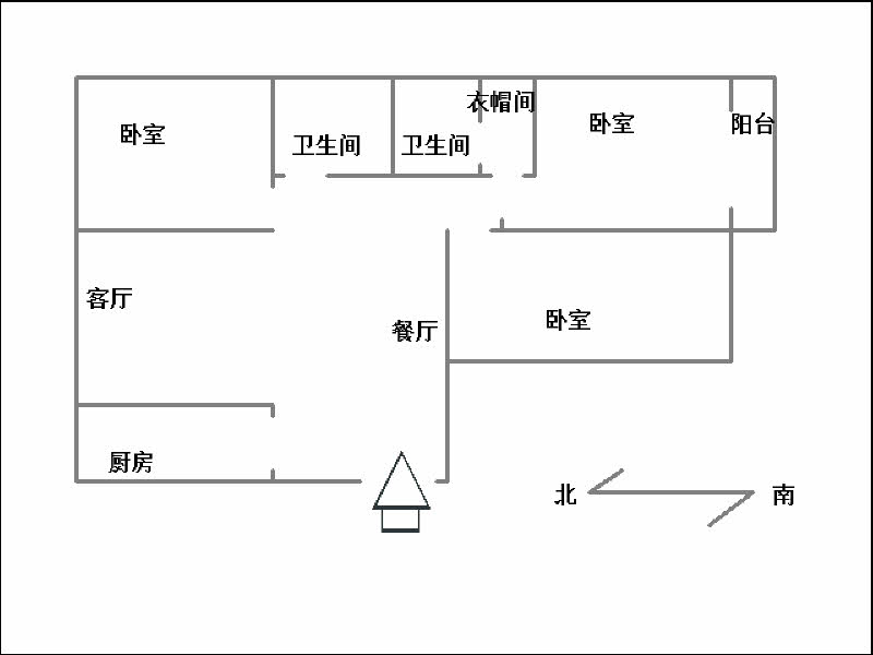 汉成华都西区  3室2厅2卫   132.00万户型图