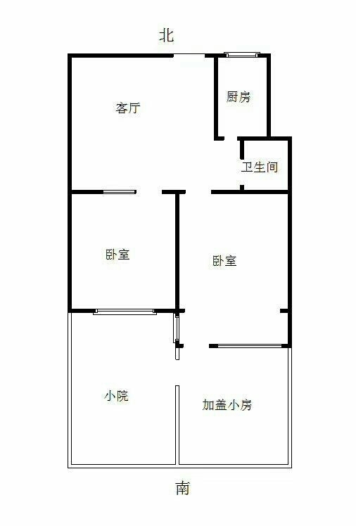 四职中家属院  2室1厅1卫   75.00万户型图