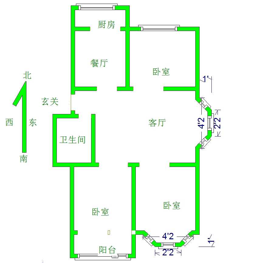 信德园  3室2厅1卫   108.00万室内图1