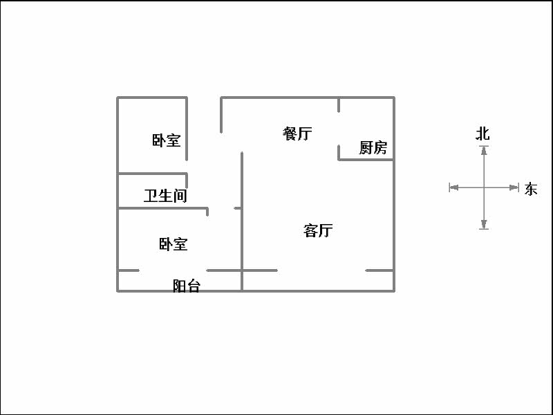 春风小区  2室2厅1卫   95.00万户型图