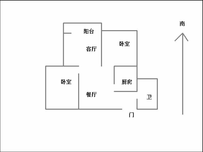 水景南岸（曙光街419号）  2室1厅1卫   2300.00元/月室内图