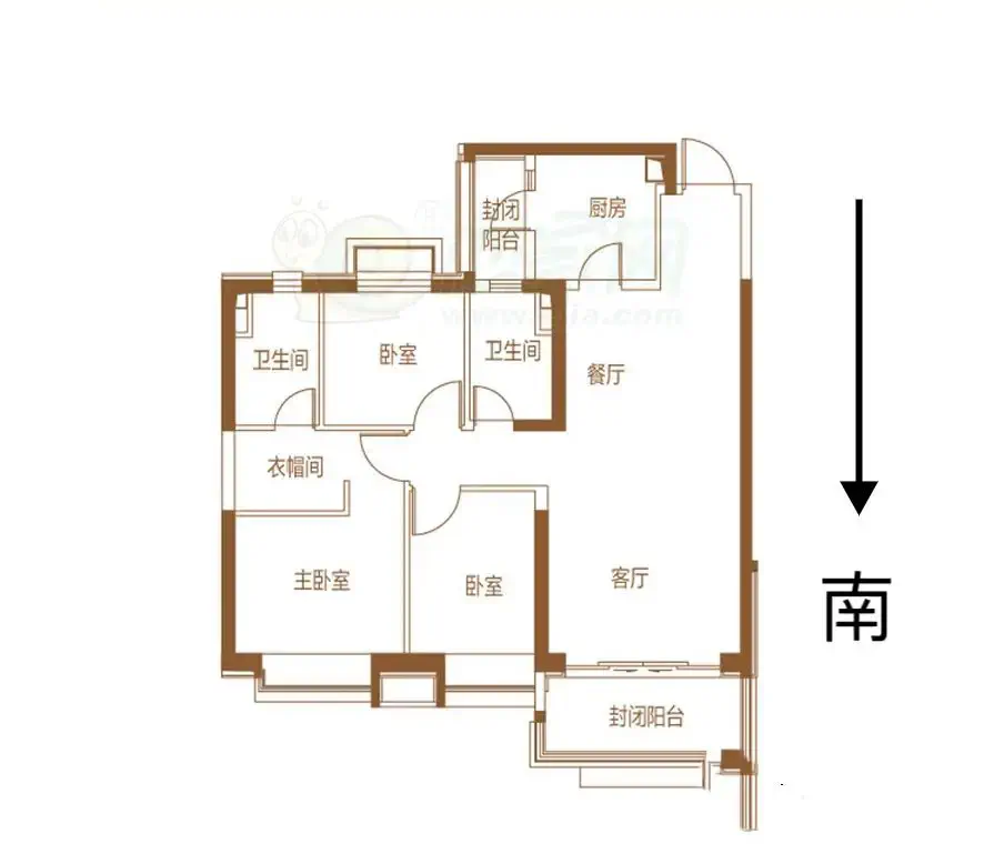 恒大悦府（华耀悦府）  3室1厅2卫   127.00万室内图1