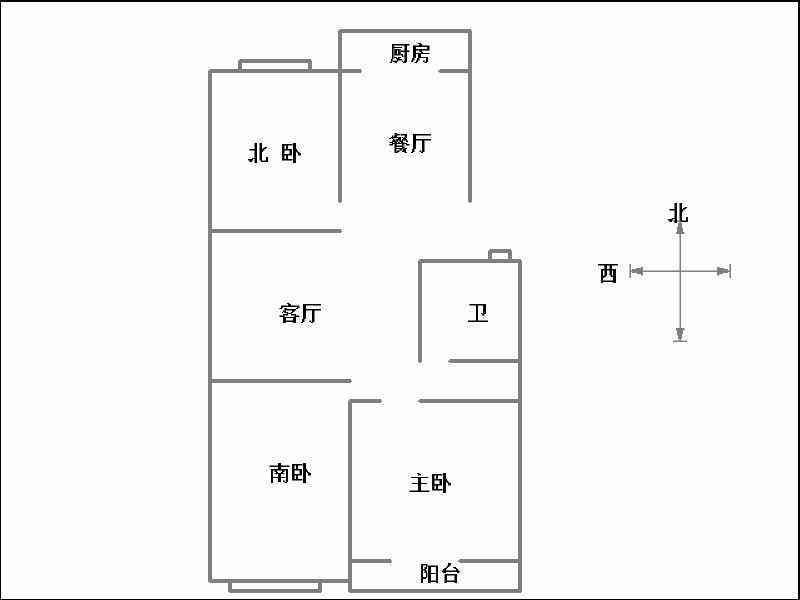 东辛庄公交家属院(市公交住宅小区)  3室2厅1卫   68.00万室内图