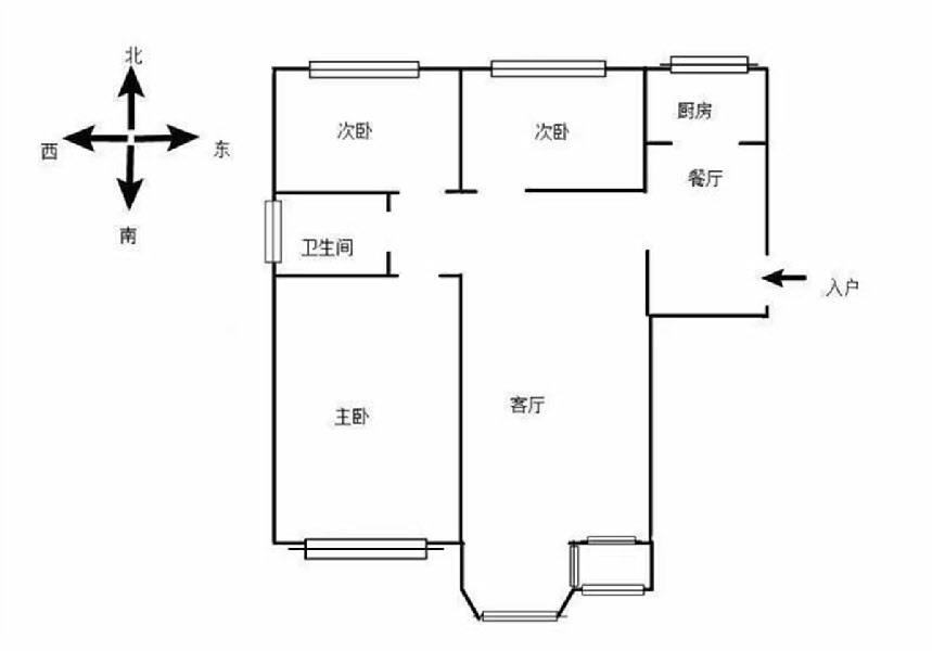 赵都新城美和园  3室2厅1卫   1500.00元/月室内图