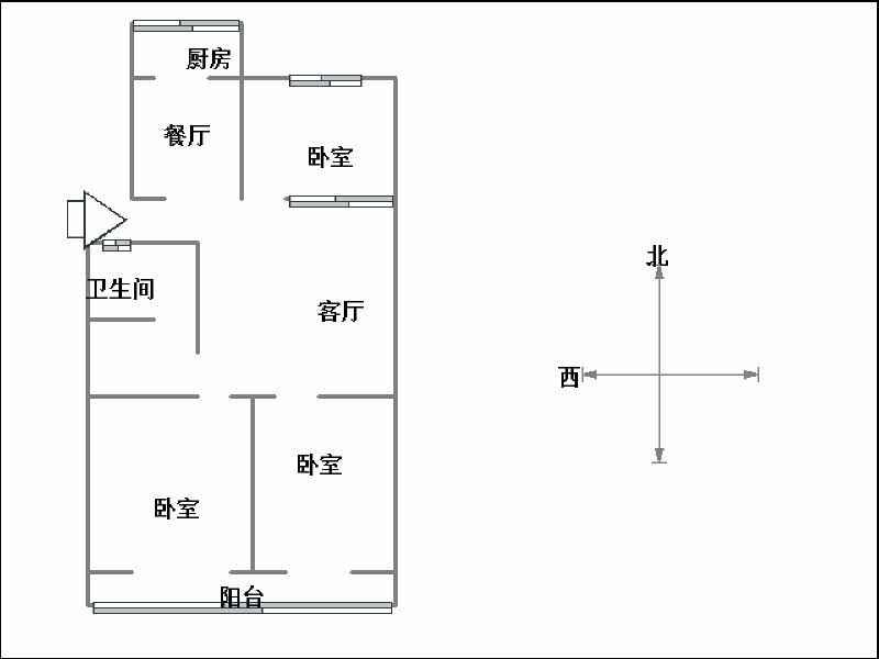 国土局2号院（国土局资源局）  3室2厅1卫   87.00万室内图