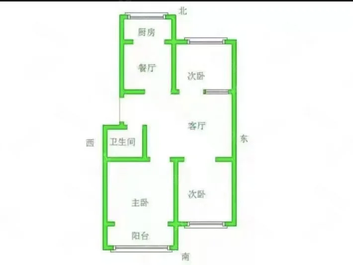 邯山南大街152号院（糖酒公司家属院）  3室2厅1卫   113.00万户型图