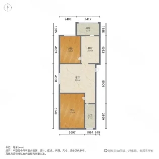 振兴院  2室2厅1卫   105.00万户型图