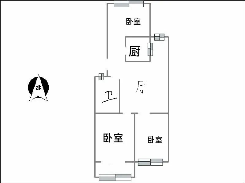 御景苑  3室2厅1卫   1600.00元/月室内图1