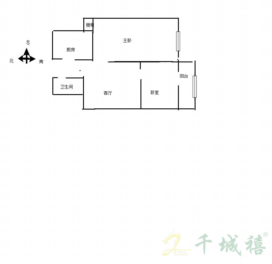 罗城头6号院  2室1厅1卫   48.00万户型图