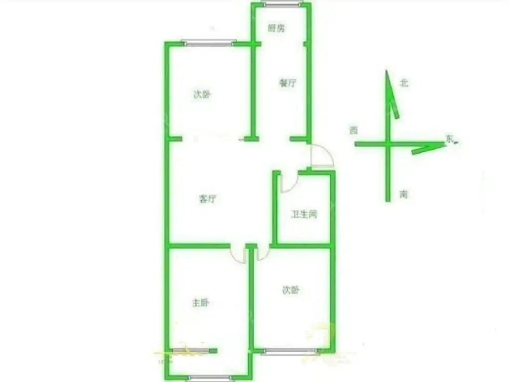 开元小区  3室2厅1卫   81.00万室内图1